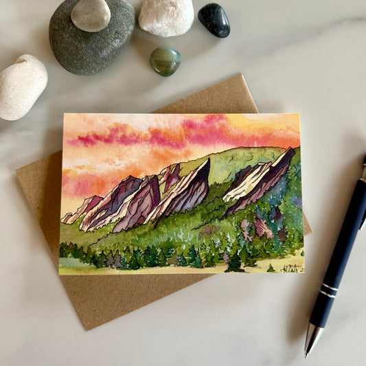 Sunrise Over Flatirons Greeting Card