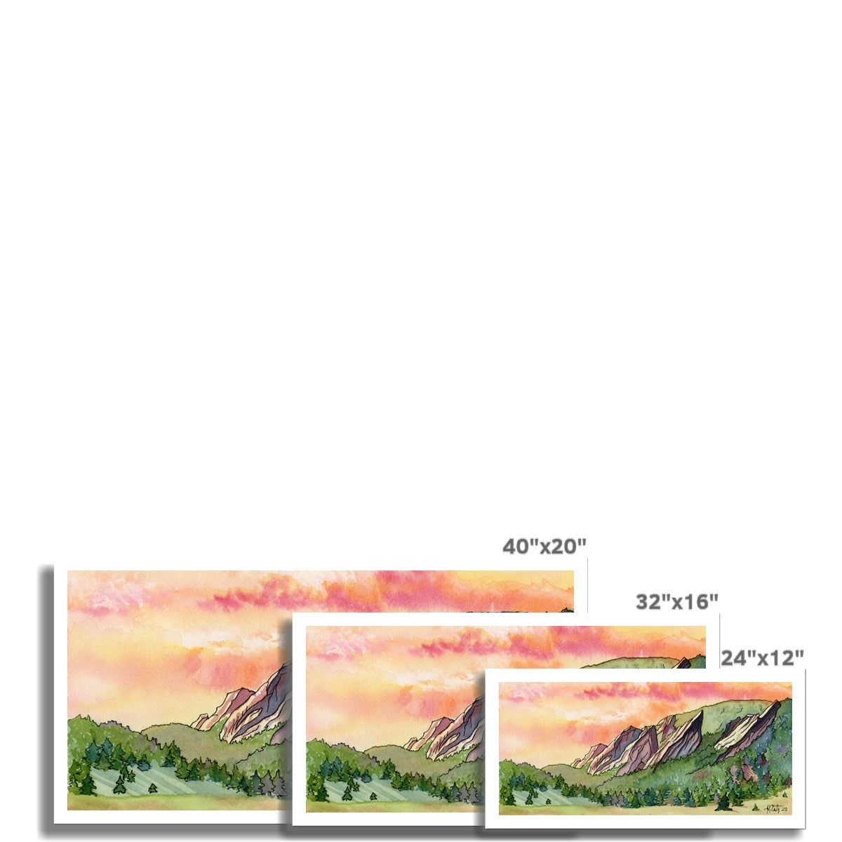 Sunrise Over Flatirons Rolled Canvas