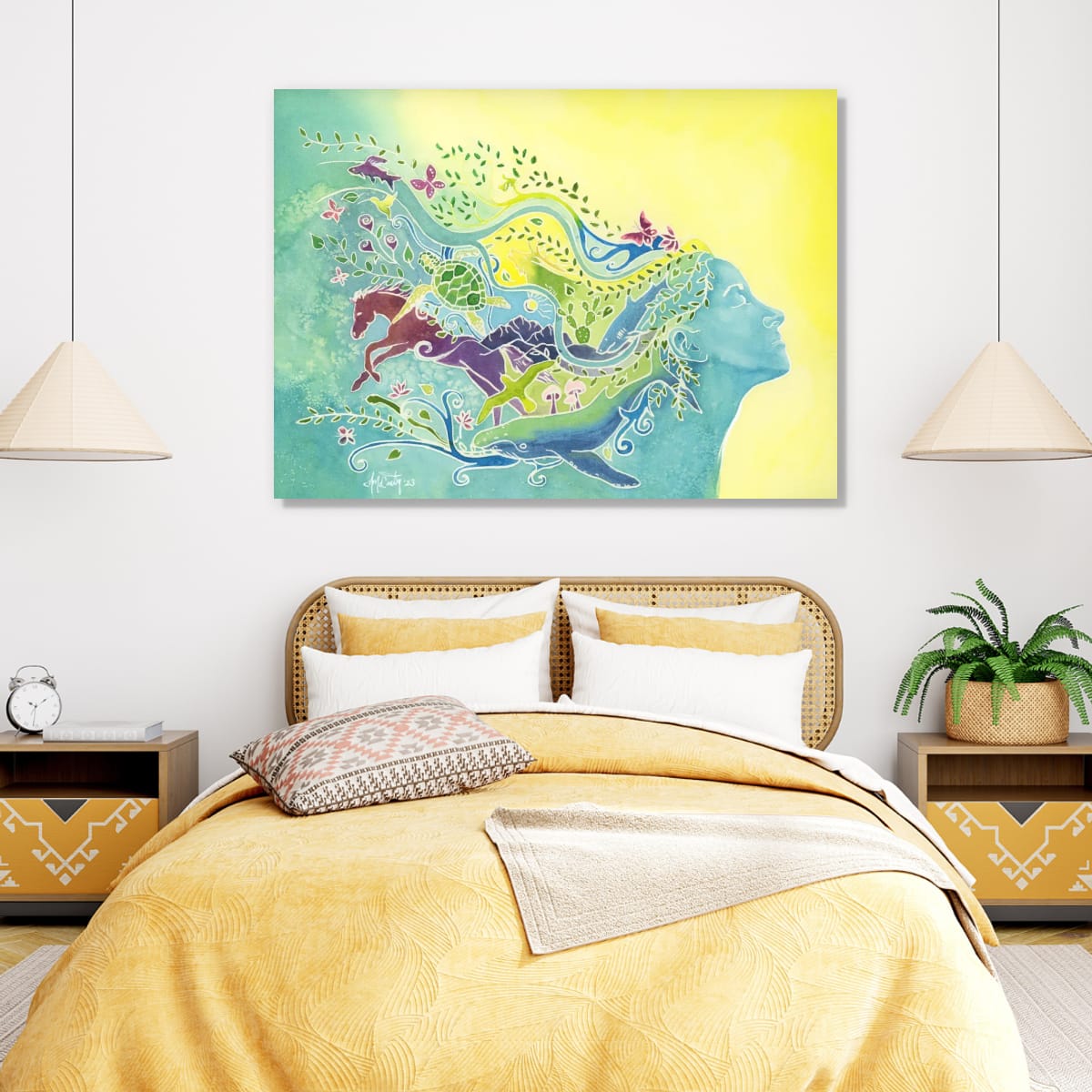 The Vision Within - Wildlife-Inspired Watercolor Canvas Fine Art Print