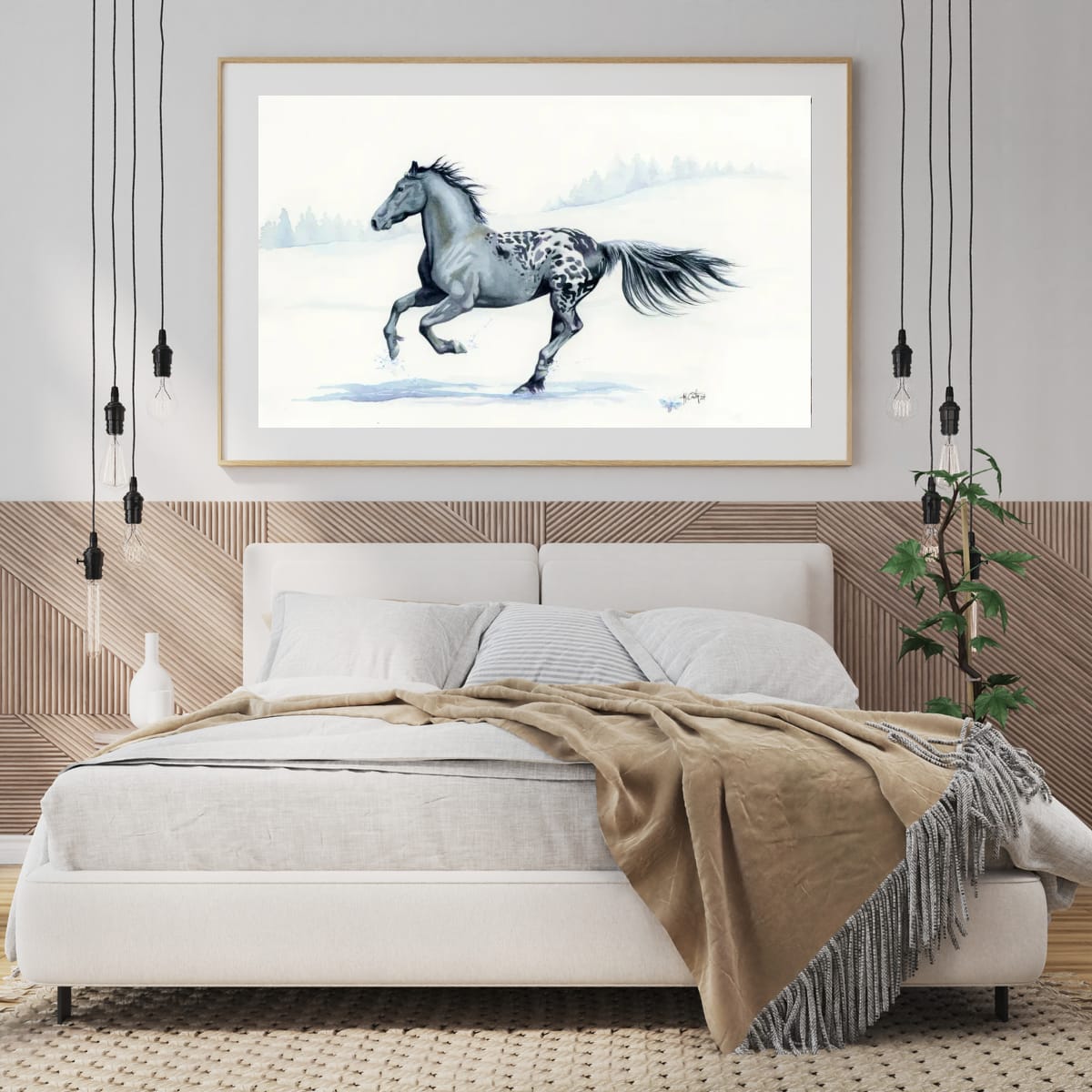 Winter Warrior – War Horse-Inspired Friesian Equine Paper Fine Art Print