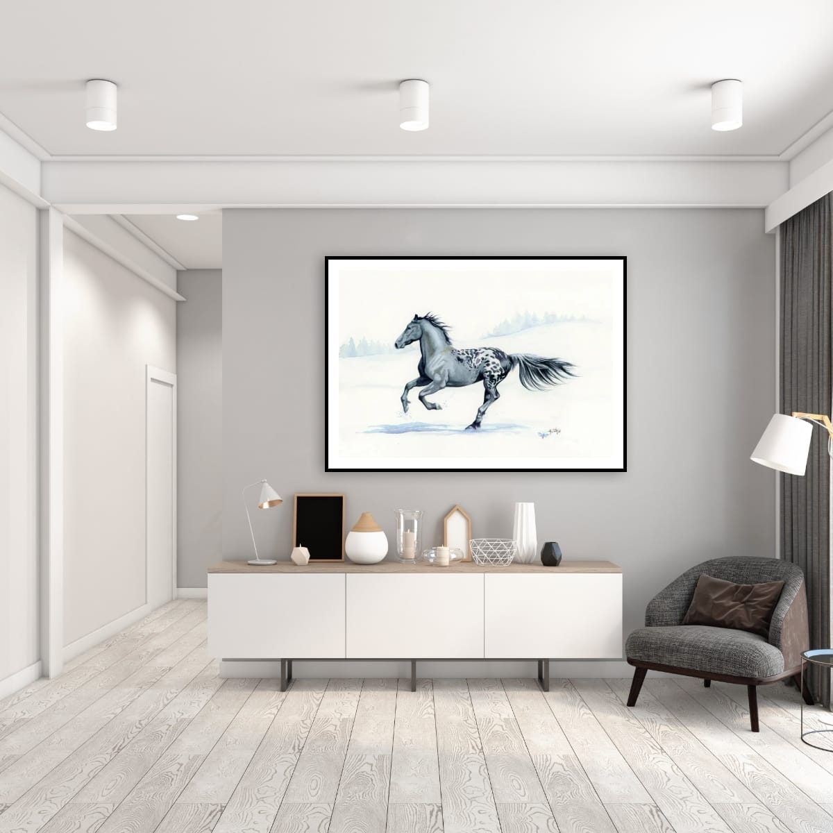 Winter Warrior – War Horse-Inspired Friesian Equine Paper Fine Art Print