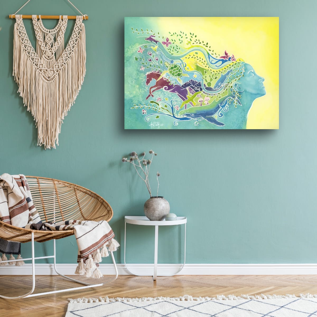 The Vision Within - Wildlife-Inspired Watercolor Canvas Fine Art Print