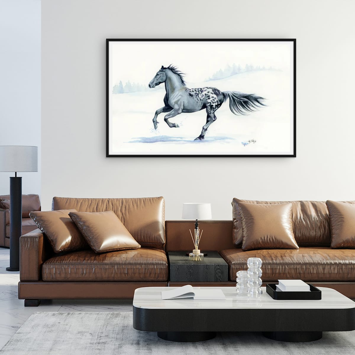 Winter Warrior – War Horse-Inspired Friesian Equine Paper Fine Art Print