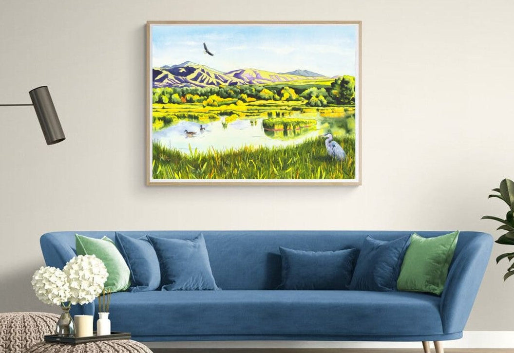 View From the Gate - Colorado Wetlands Paper Fine Art Print