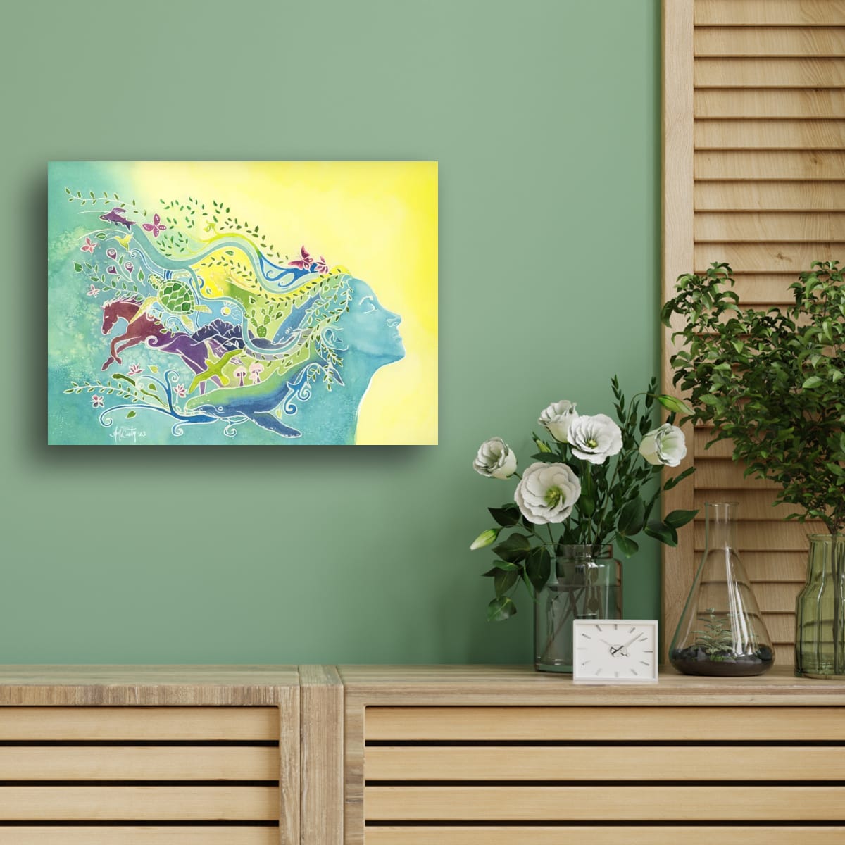 The Vision Within - Wildlife-Inspired Watercolor Canvas Fine Art Print
