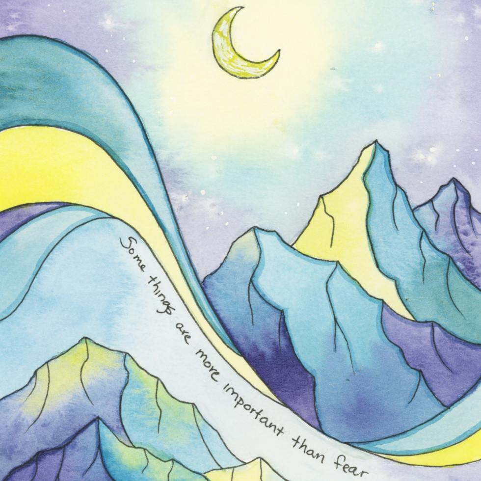 More Important than Fear – Sarah J. Maas Quote Ramiel Mountain Canvas Fine Art Print