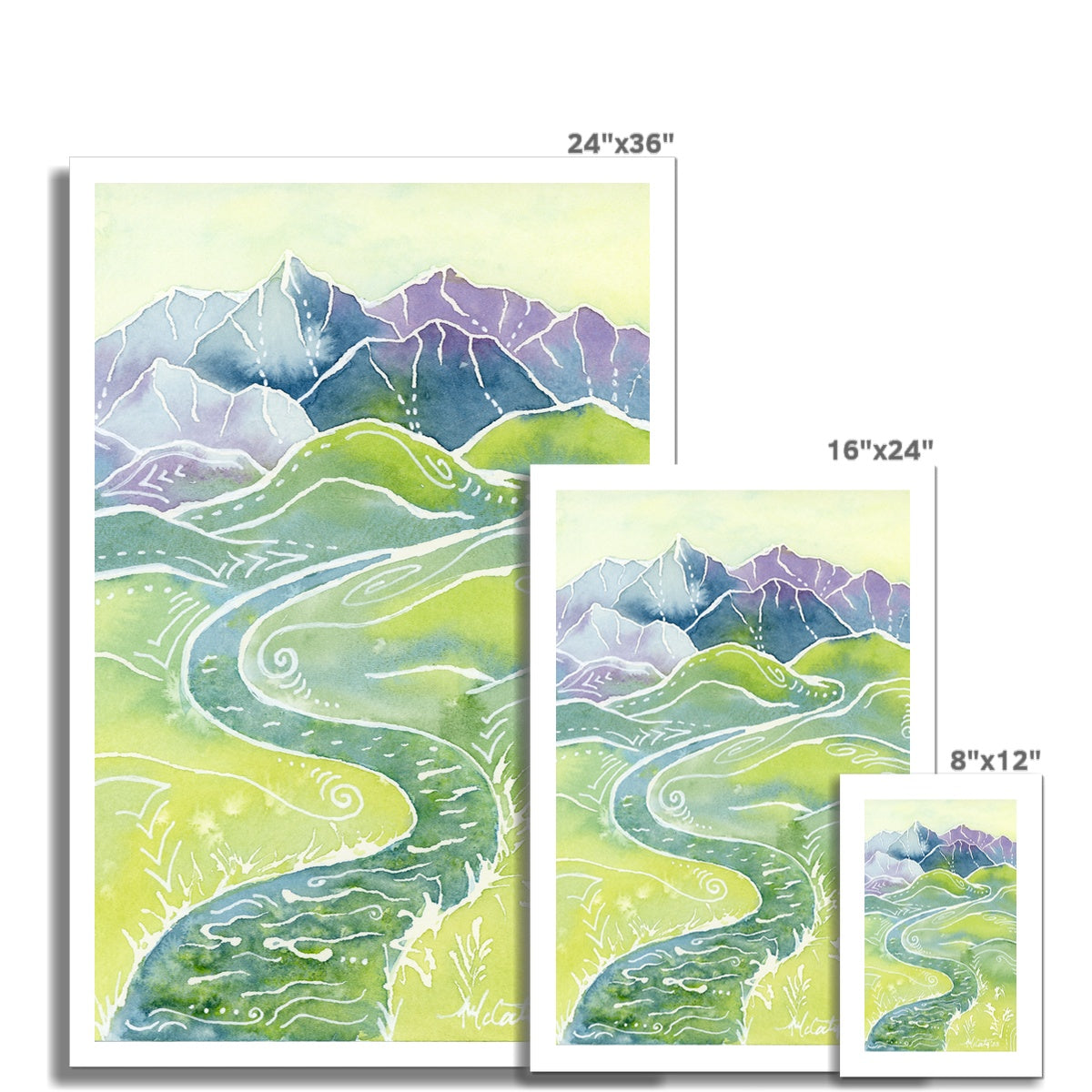 Crystalline Peaks Rolled Canvas