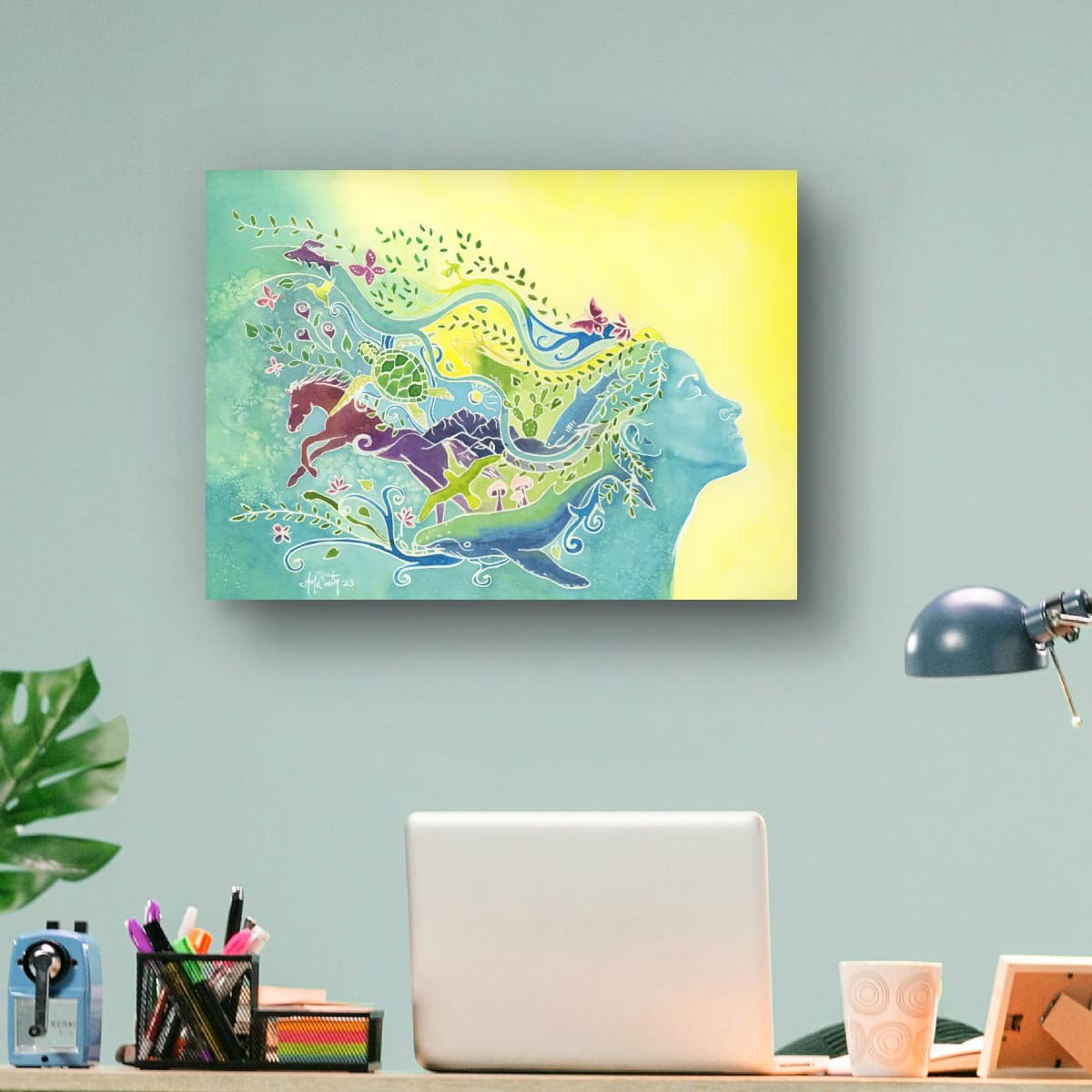 The Vision Within - Wildlife-Inspired Watercolor Canvas Fine Art Print