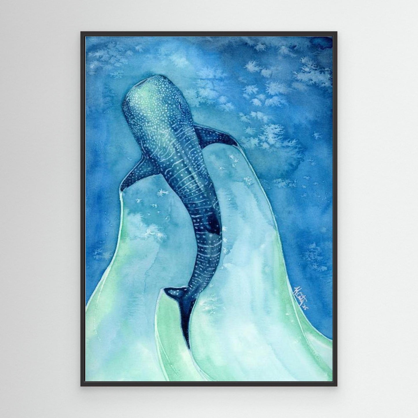 Found My Heart Among Giants – Dreamy Whale Shark Canvas Print for Ocean Lovers