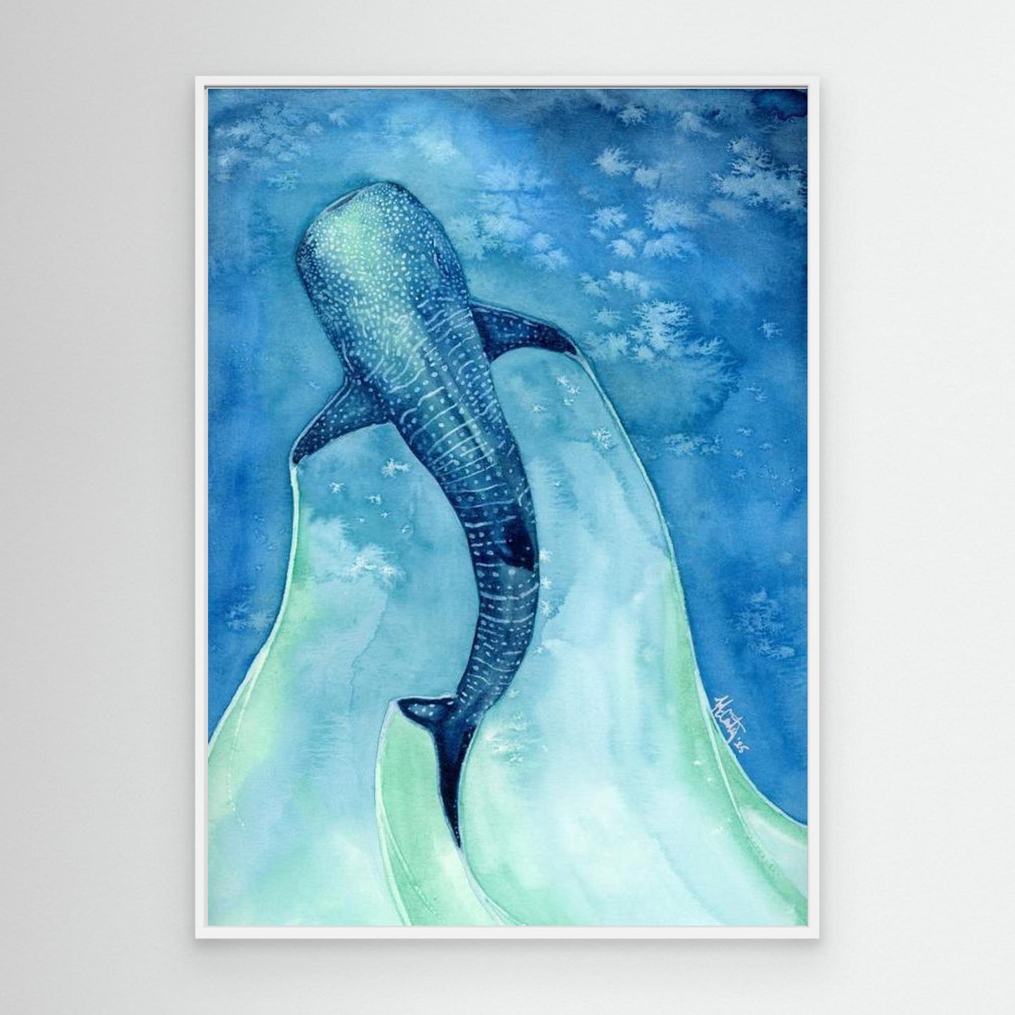 Found My Heart Among Giants – Dreamy Whale Shark Canvas Print for Ocean Lovers