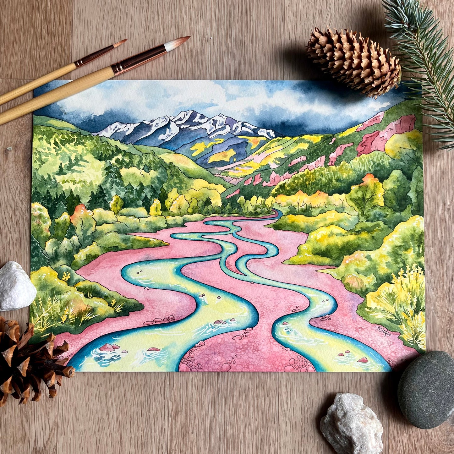Crystal River Magic - Colorado Mountain River Original Watercolor Painting