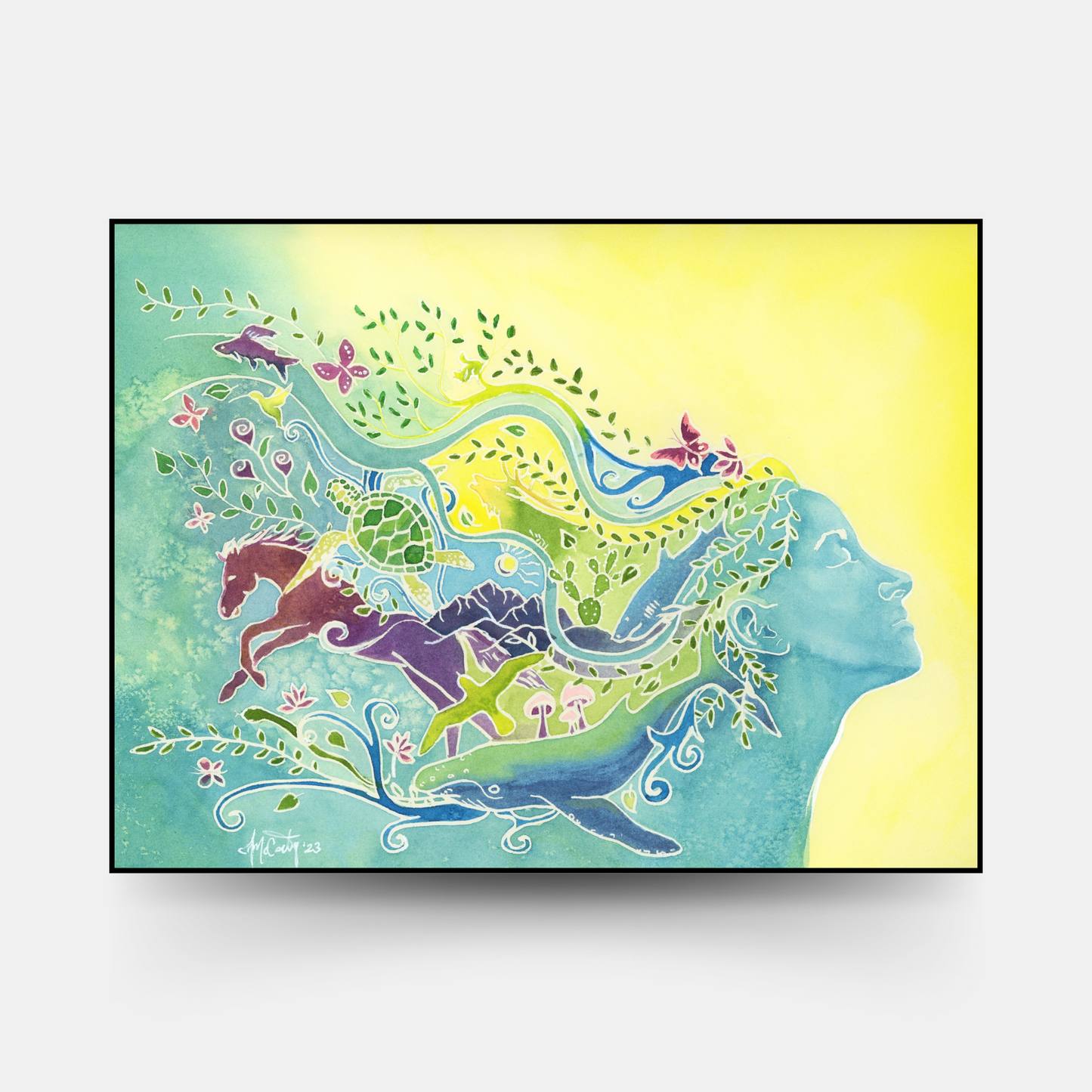 The Vision Within - Wildlife-Inspired Watercolor Canvas Fine Art Print