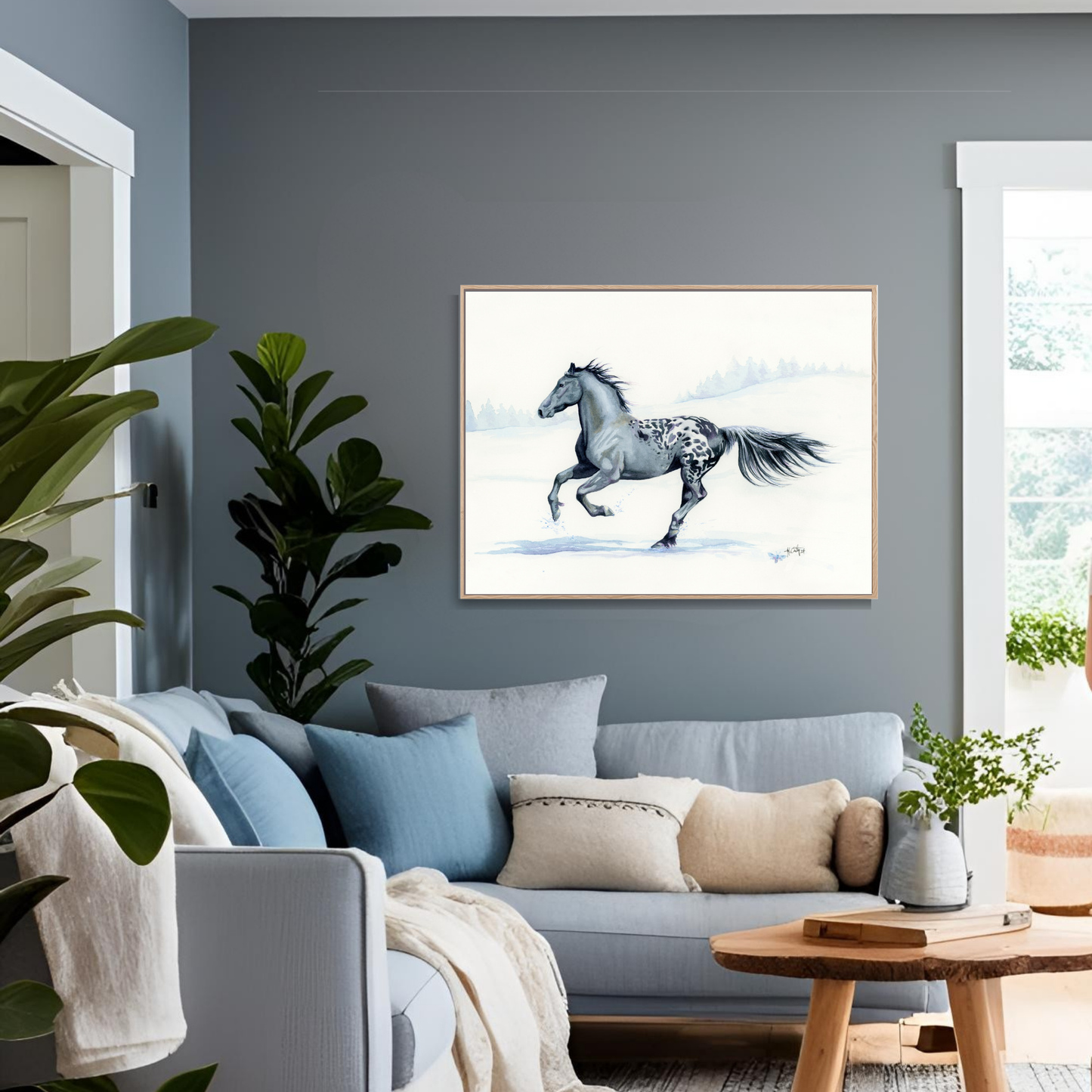 Winter Warrior – War Horse-Inspired Friesian Equine Canvas Fine Art Print