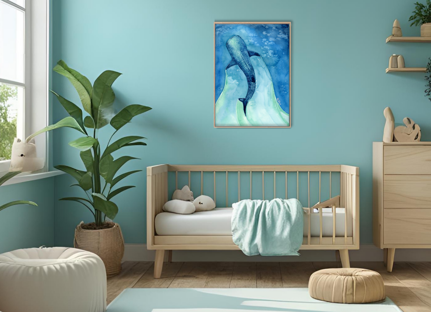 Found My Heart Among Giants – Dreamy Whale Shark Canvas Print for Ocean Lovers