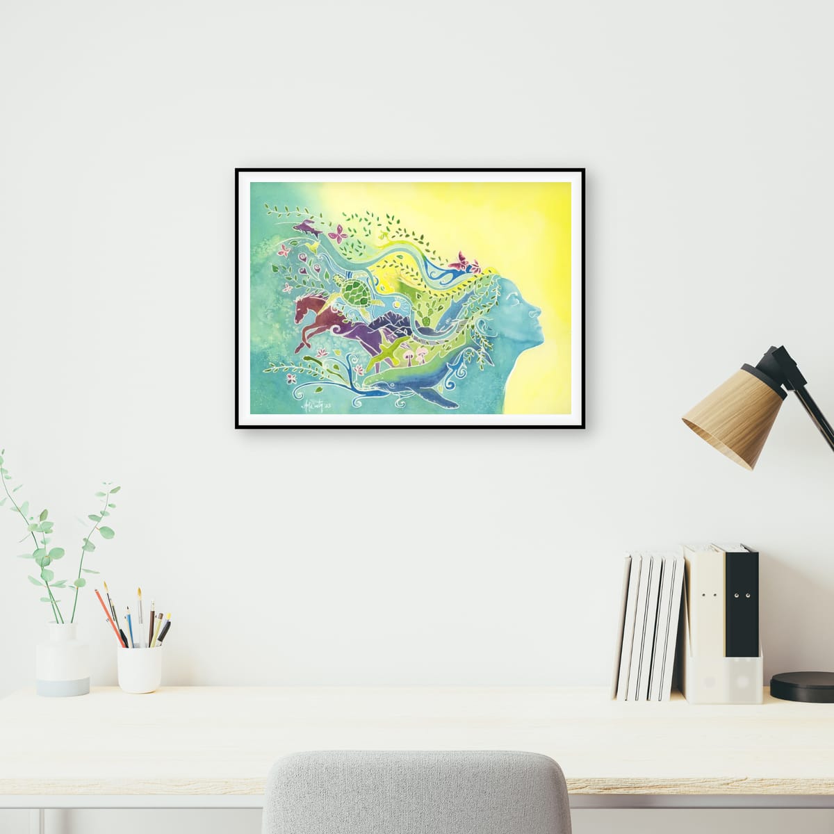 The Vision Within - Wildlife-Inspired Watercolor Canvas Fine Art Print