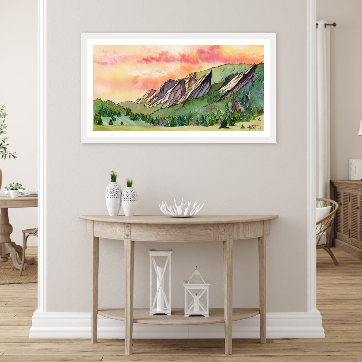 Sunrise Over the Flatirons – Boulder, Colorado Nature Paper Fine Art Print