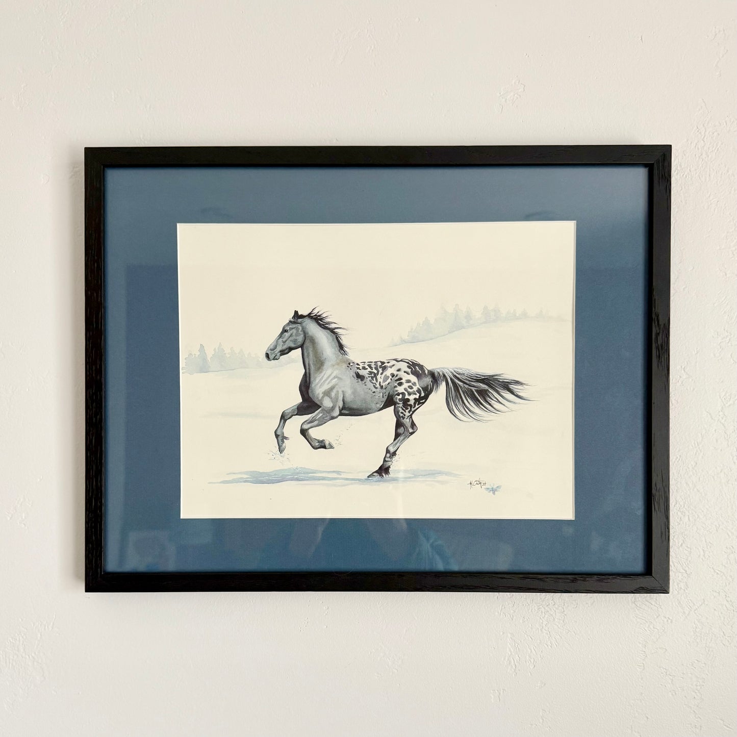 Winter Warrior – War Horse-Inspired Friesian Equine Original Watercolor Painting