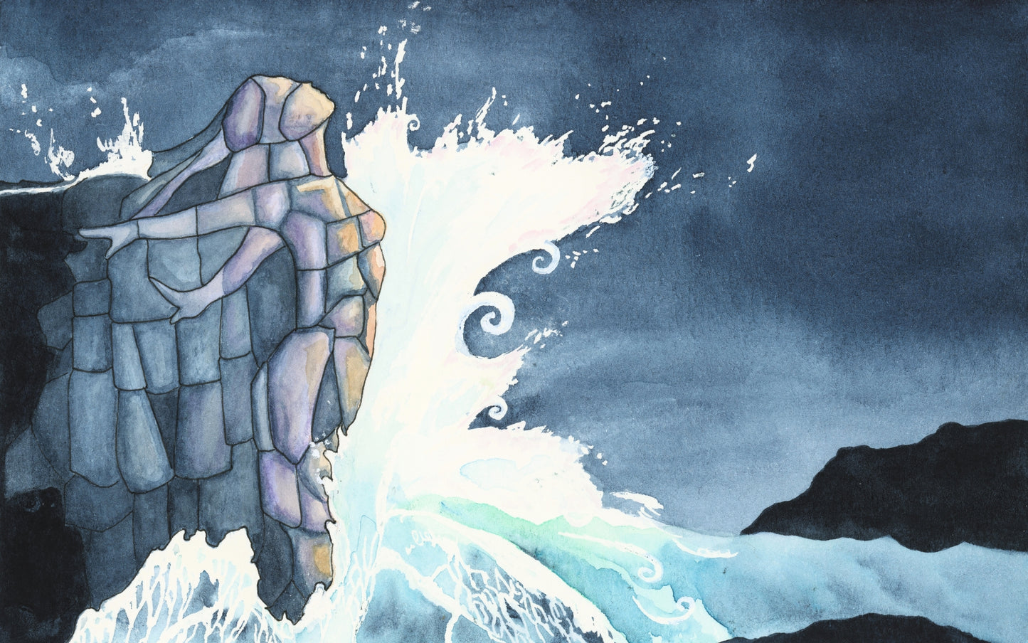 I Am the Rock – Sarah J. Maas Valkyrie Quote Original Watercolor Painting