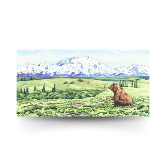 Denali Dreamin' - Alaska Wildlife Original Watercolor Painting