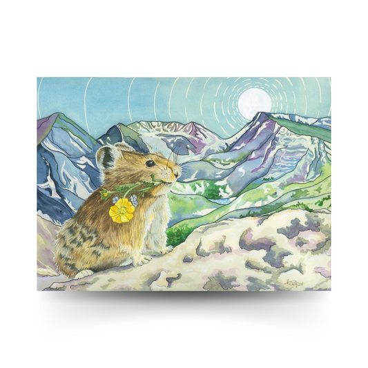 Peek Beyond the Pika - Rocky Mountain Wildlife Original Watercolor Painting