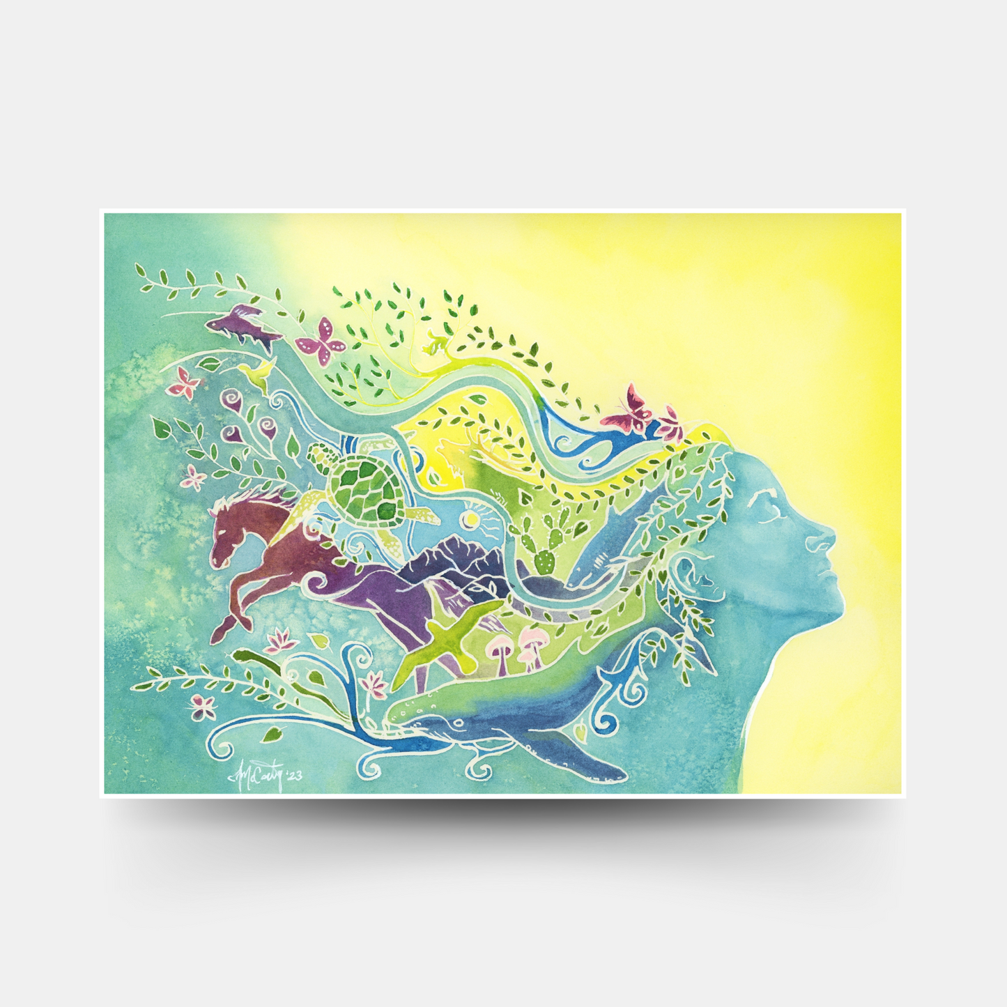 The Vision Within - Wildlife-Inspired Watercolor Canvas Fine Art Print