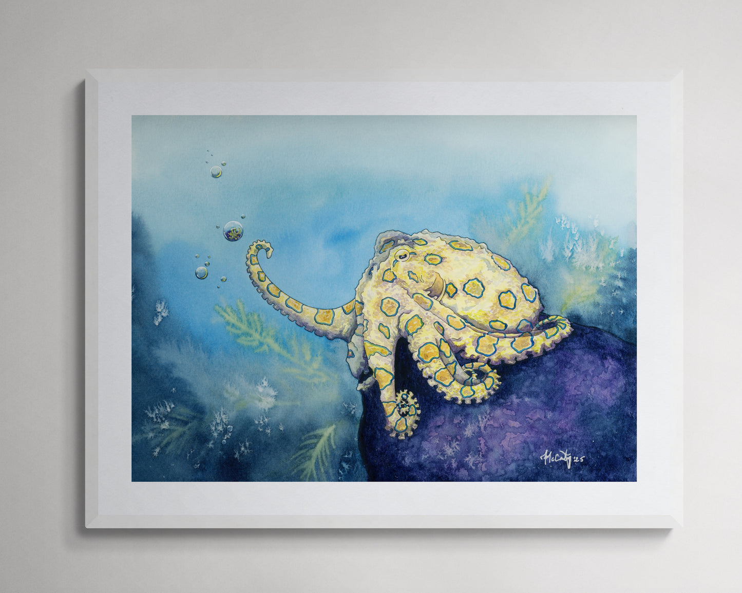 Stay Curious - Whimsy Octopus Paper Print for Ocean Lovers
