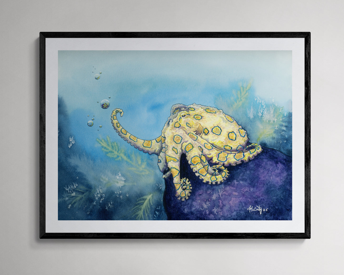 Stay Curious - Whimsy Octopus Paper Print for Ocean Lovers