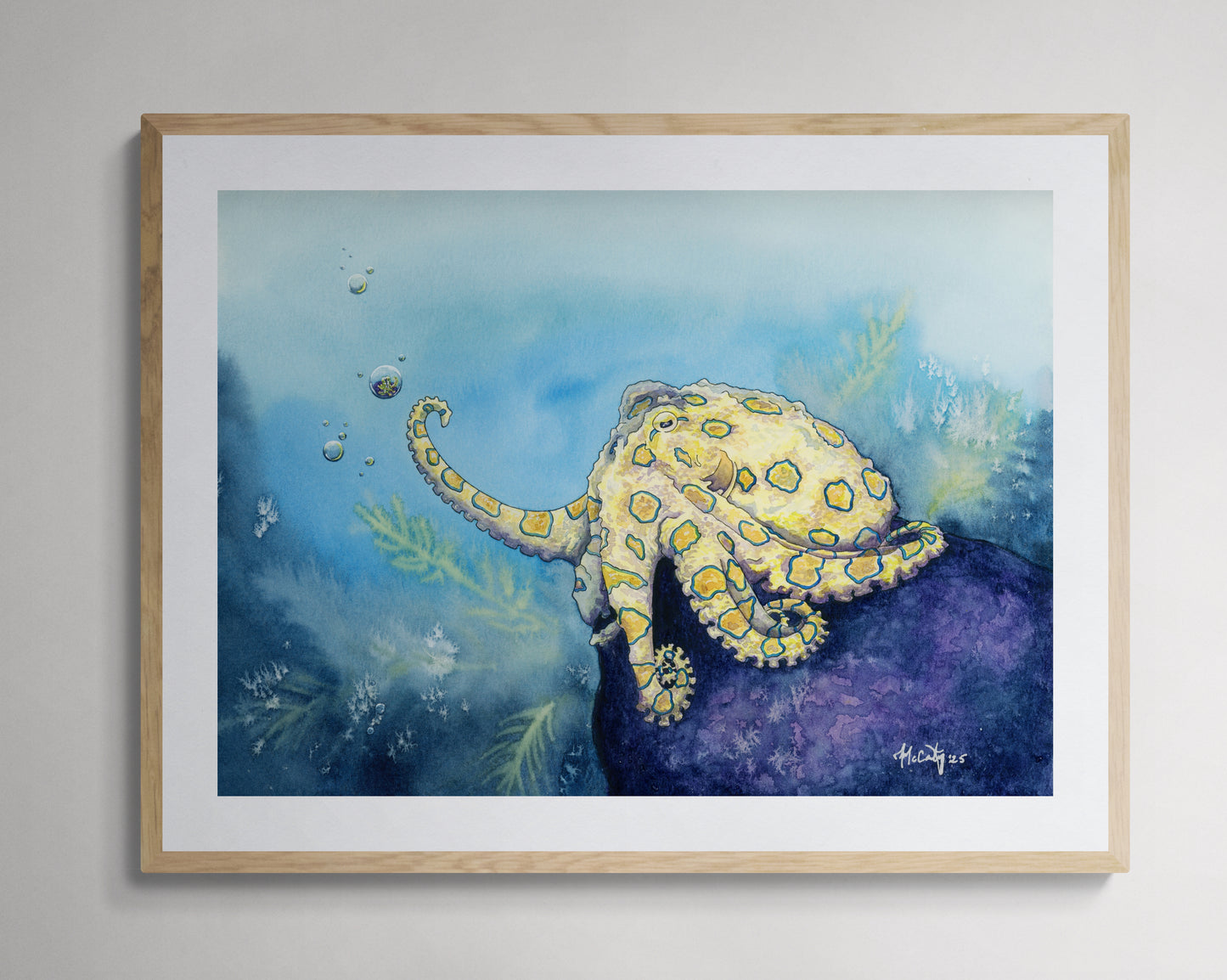 Stay Curious - Whimsy Octopus Paper Print for Ocean Lovers