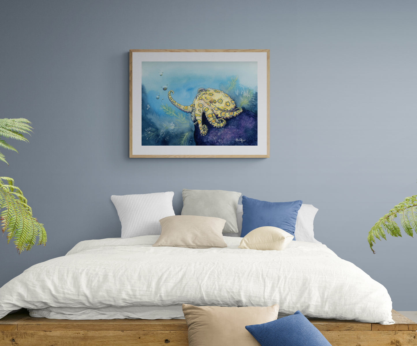 Stay Curious - Whimsy Octopus Paper Print for Ocean Lovers