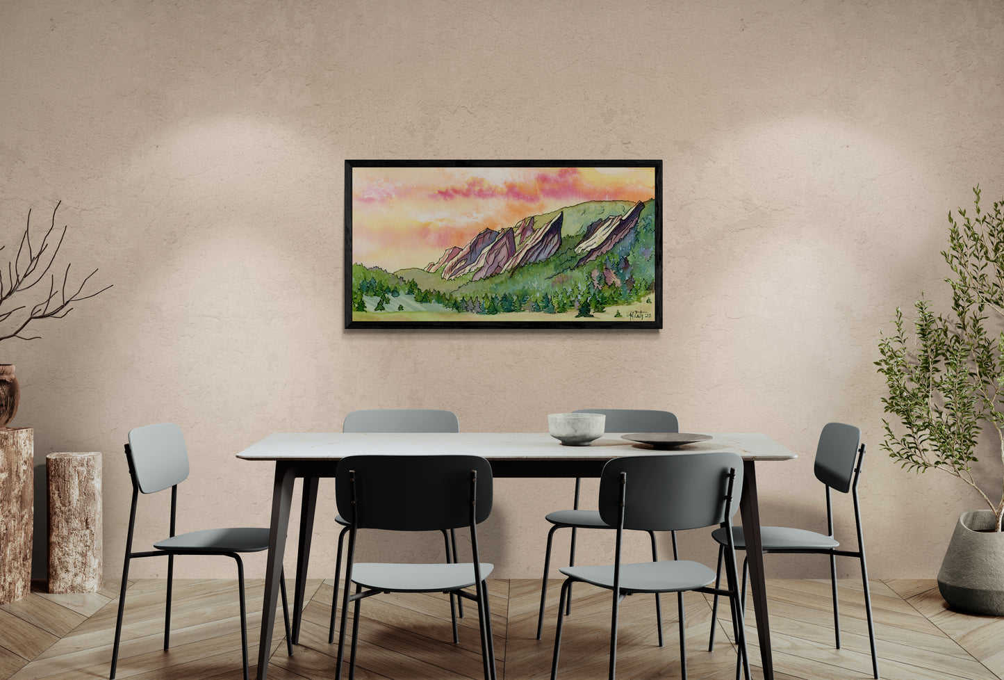 Sunrise Over the Flatirons – Boulder, Colorado Nature Canvas Fine Art Print