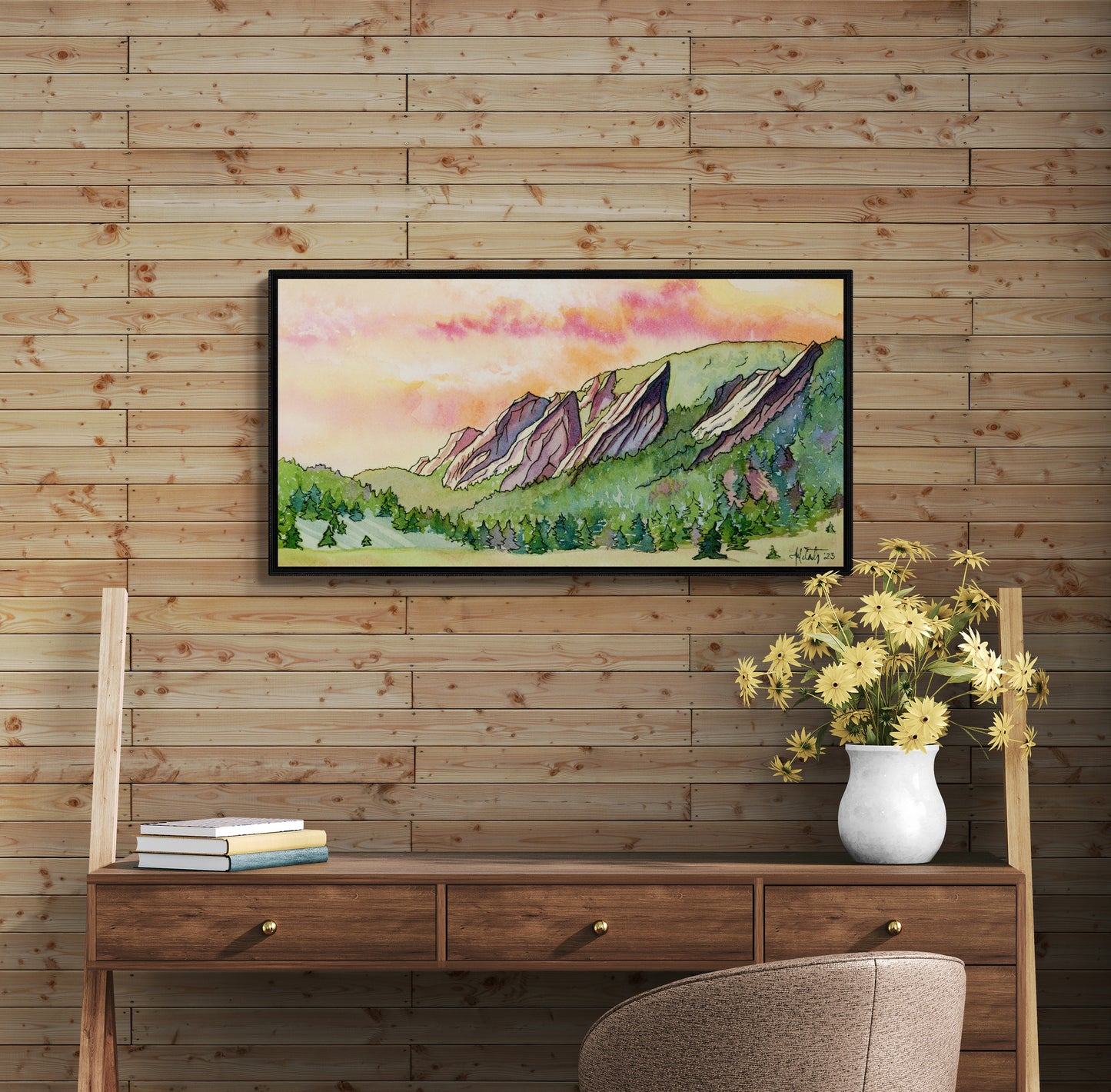 Sunrise Over the Flatirons – Boulder, Colorado Nature Canvas Fine Art Print