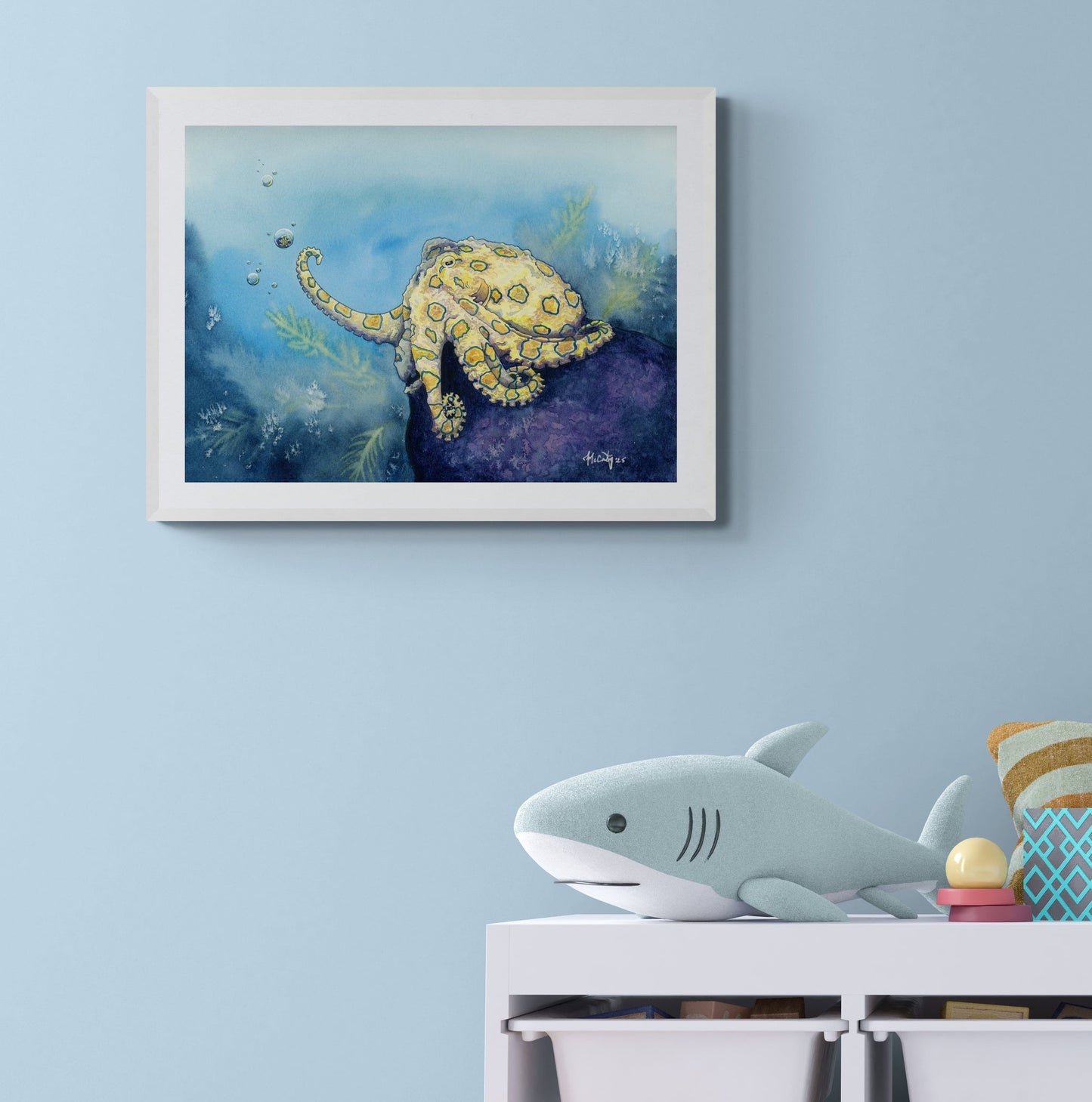 Stay Curious - Whimsy Octopus Paper Print for Ocean Lovers