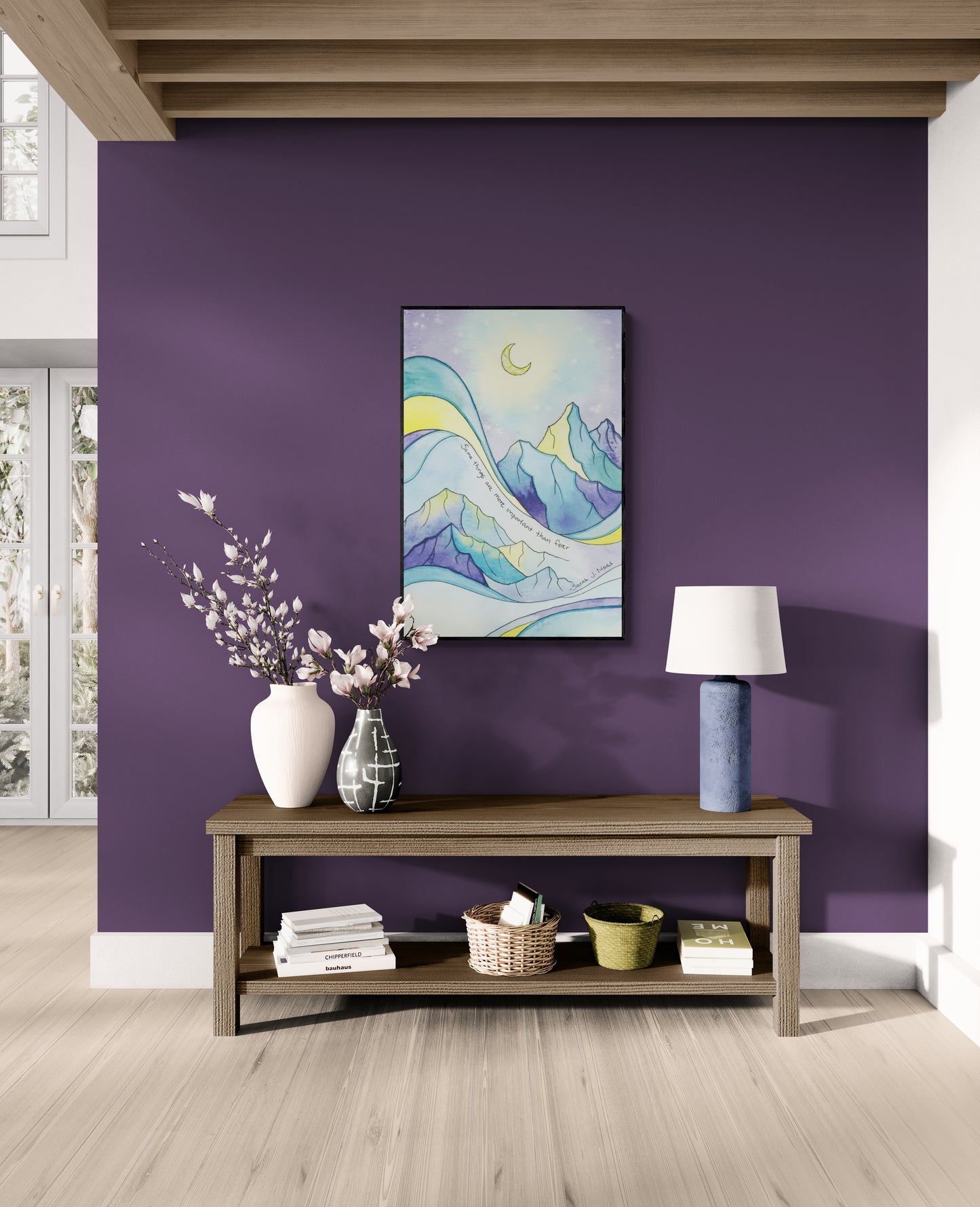 More Important than Fear – Sarah J. Maas Quote Ramiel Mountain Canvas Fine Art Print