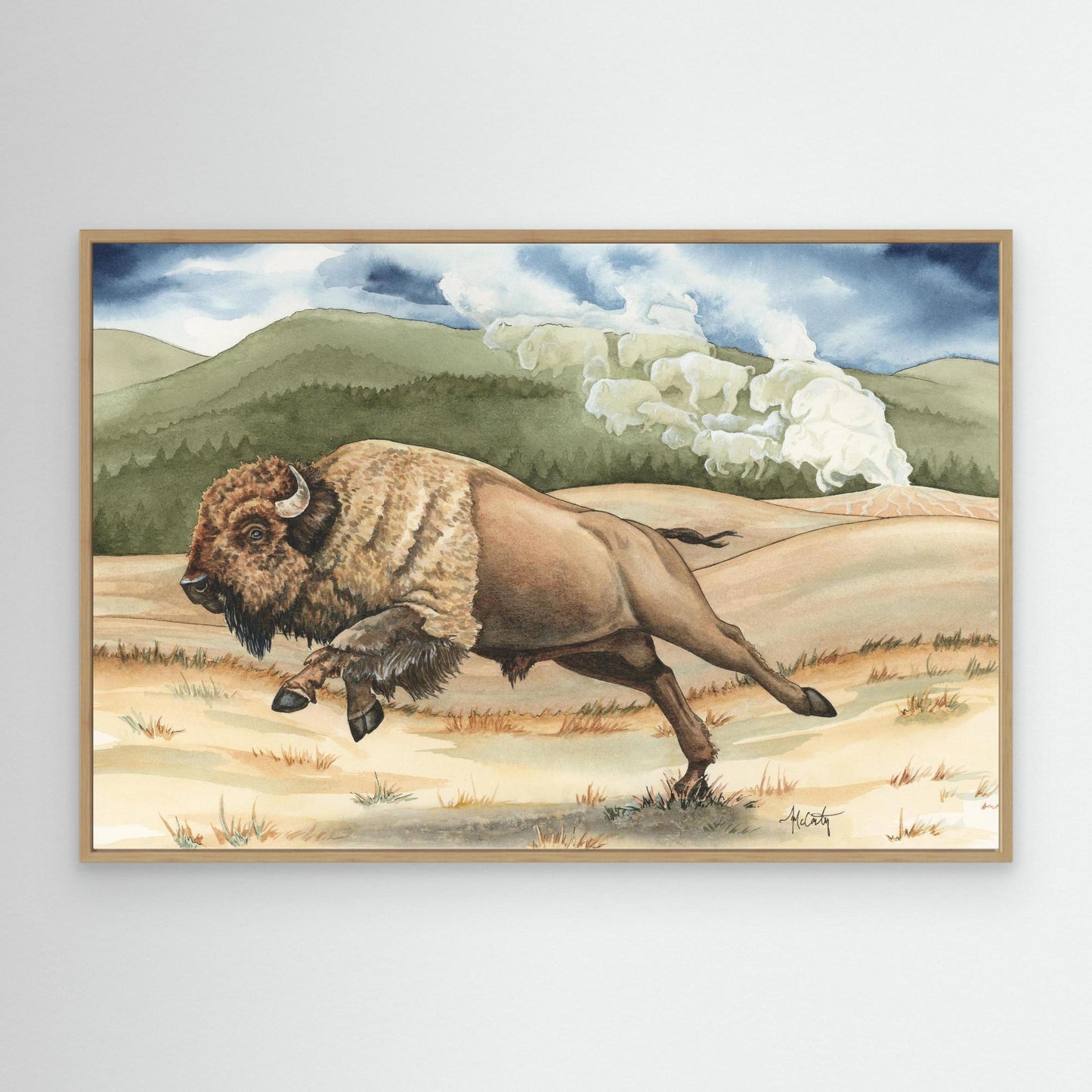 Yellowstone Thunder — Charging Bison in Yellowstone Fine Art Print