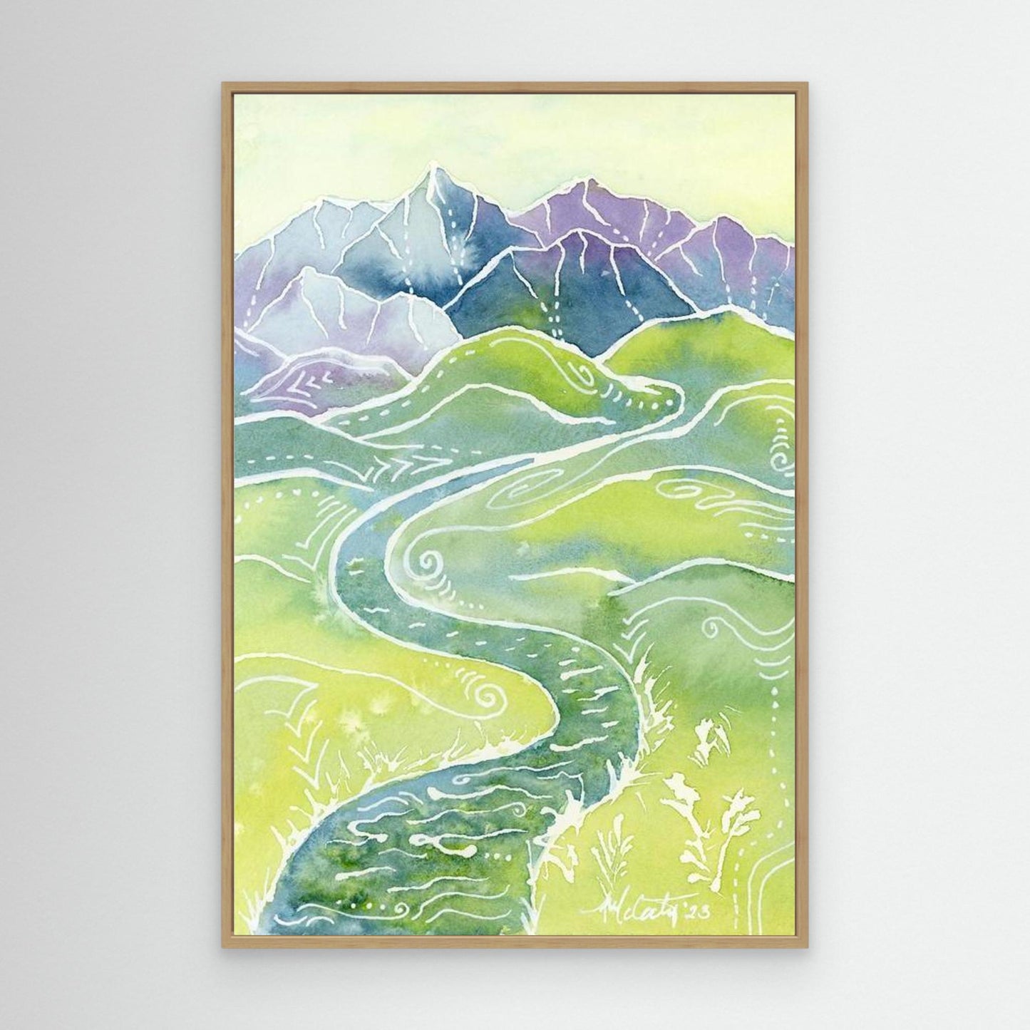 Crystalline Peaks – Autumn Mountain River Canvas Fine Art Print