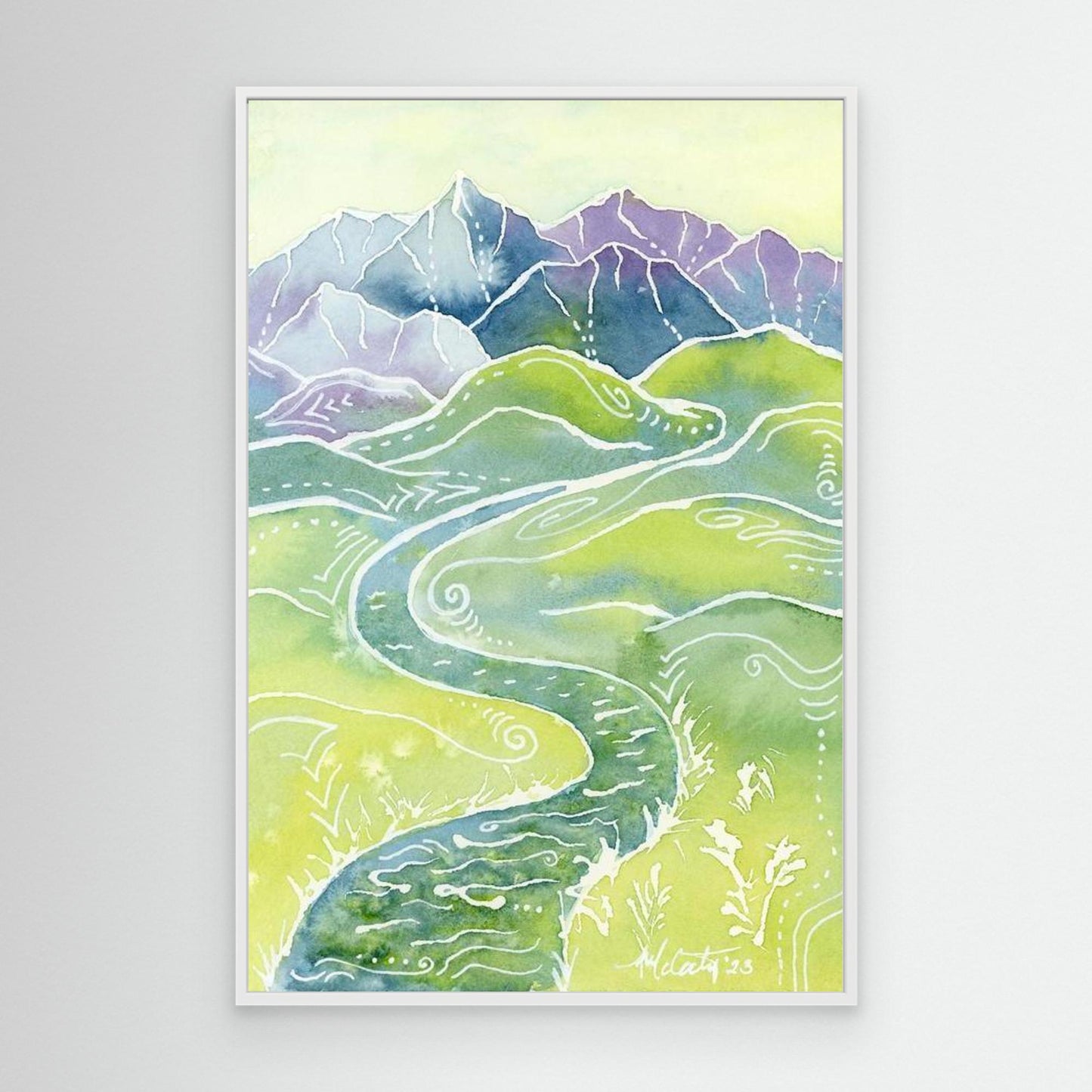 Crystalline Peaks – Autumn Mountain River Canvas Fine Art Print
