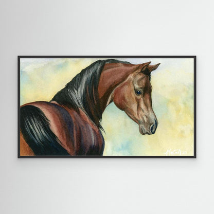 Hey Bay – Elegant Equine Arabian Horse Watercolor Fine Art Print
