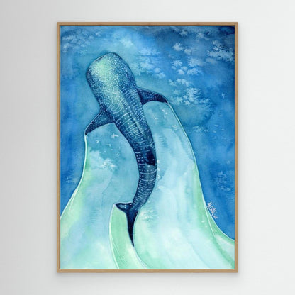 Found My Heart Among Giants - Dreamy Whale Shark Fine Art Print for Ocean Lovers