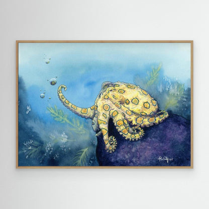 Stay Curious - Whimsy Octopus Fine Art Print for Ocean Lovers