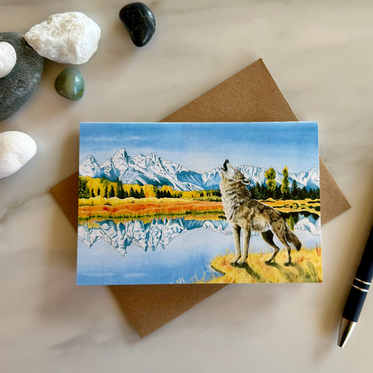 Calling the Pack Grand Tetons Greeting Card