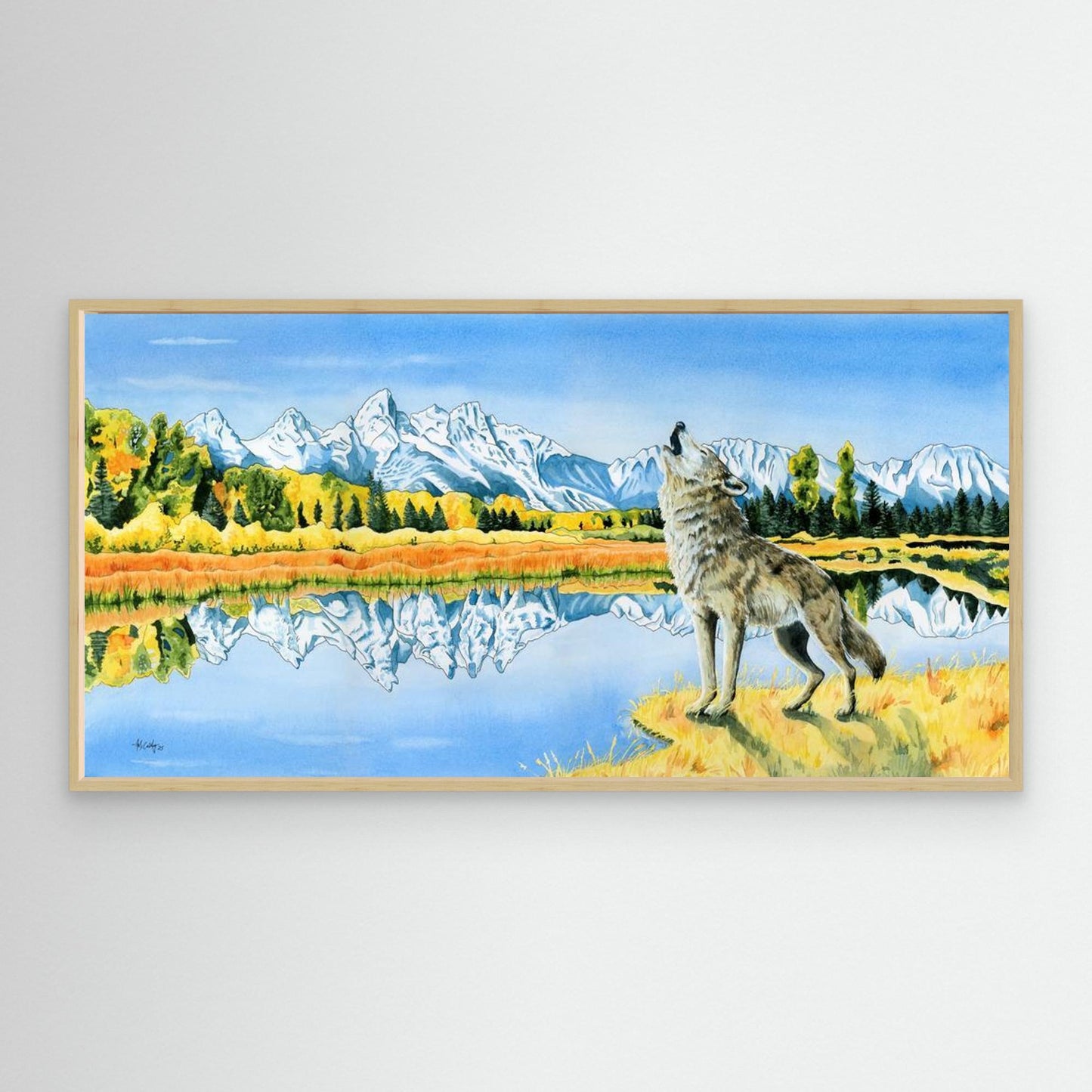 Calling the Pack – Grand Tetons Wolf Canvas Fine Art Print
