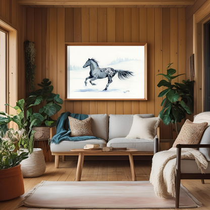 Winter Warrior – War Horse-Inspired Friesian Equine Fine Art Print