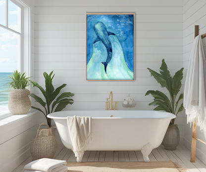 Found My Heart Among Giants - Dreamy Whale Shark Fine Art Print for Ocean Lovers
