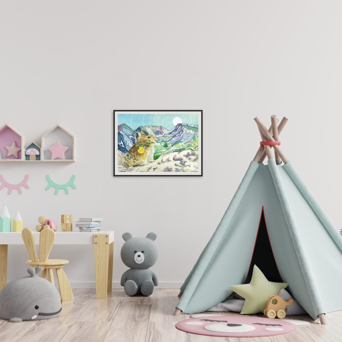 Bestselling Peek Beyond the Pika Paper Fine Art Print ($65)