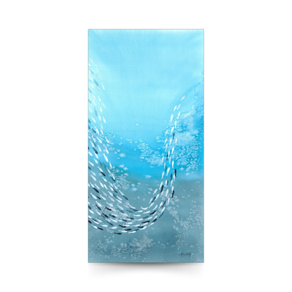 Uplift — Schooling Fish Original Watercolor Painting | 10×20