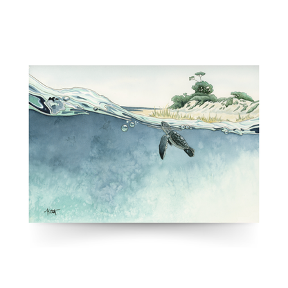 Gems of the Gulf — Sea Turtle Hatchlings Original Watercolor Painting