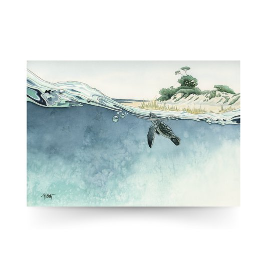 Gems of the Gulf — Sea Turtle Hatchlings Original Watercolor Painting