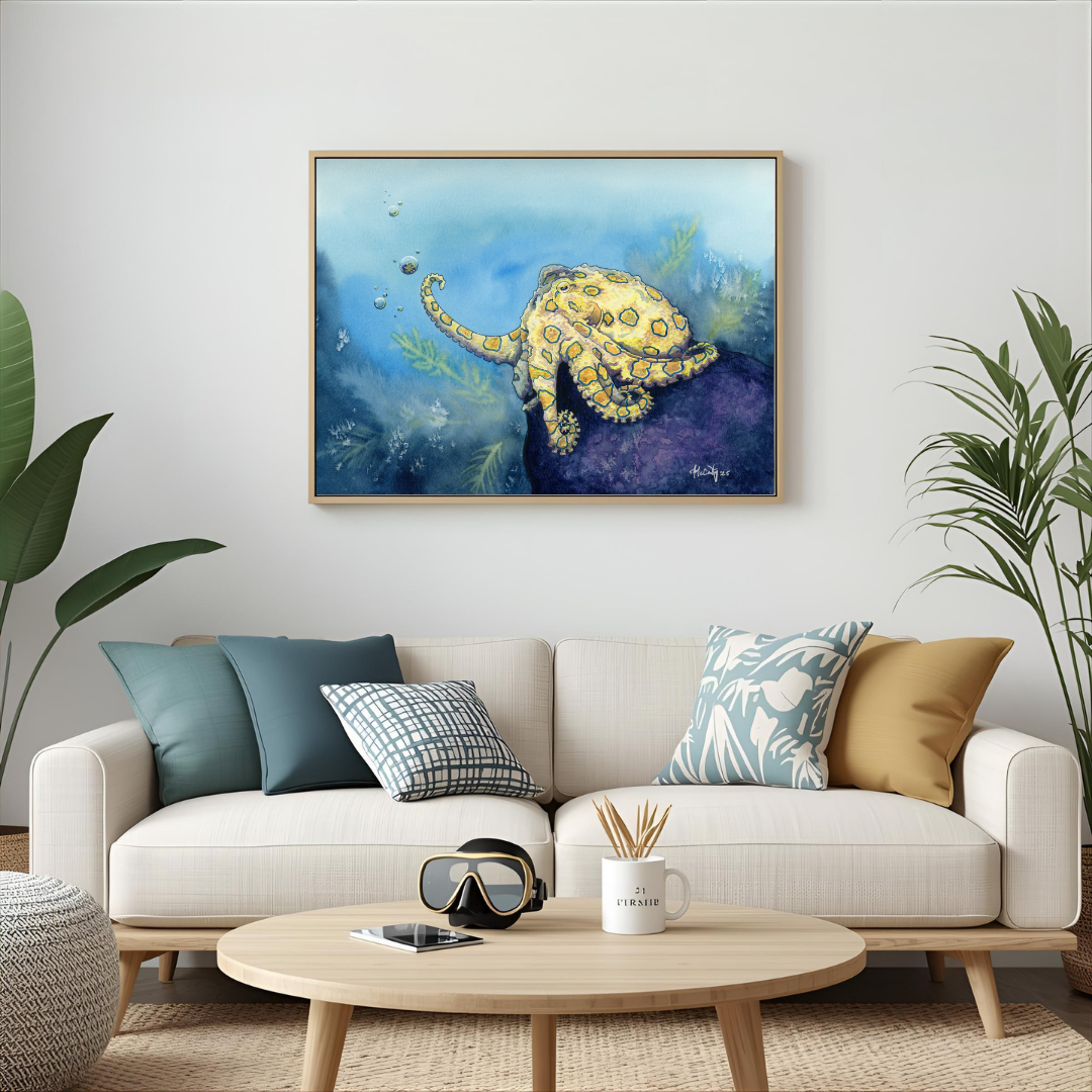 Stay Curious - Whimsy Octopus Fine Art Print for Ocean Lovers