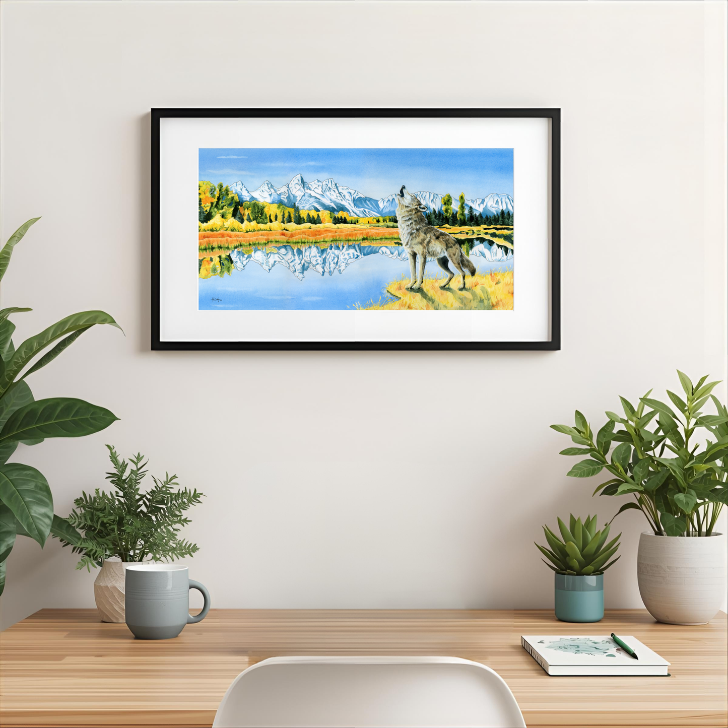 Calling the Pack – Grand Tetons Wolf Paper Fine Art Print