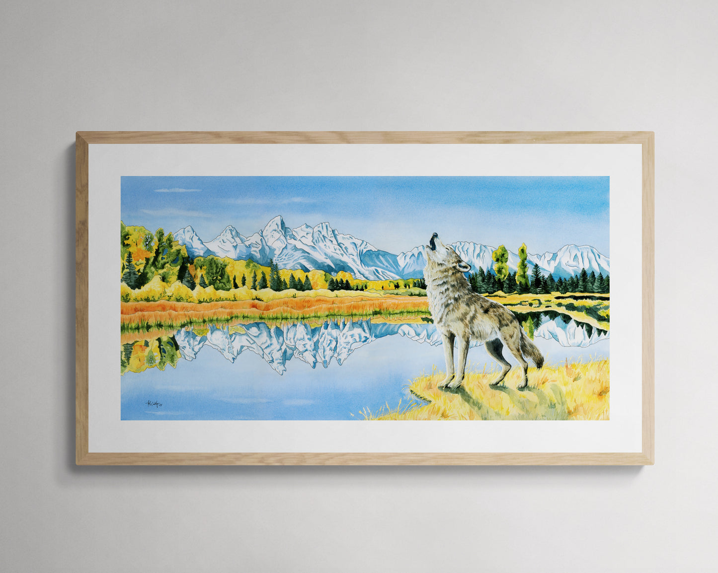 Calling the Pack – Grand Tetons Wolf Paper Fine Art Print